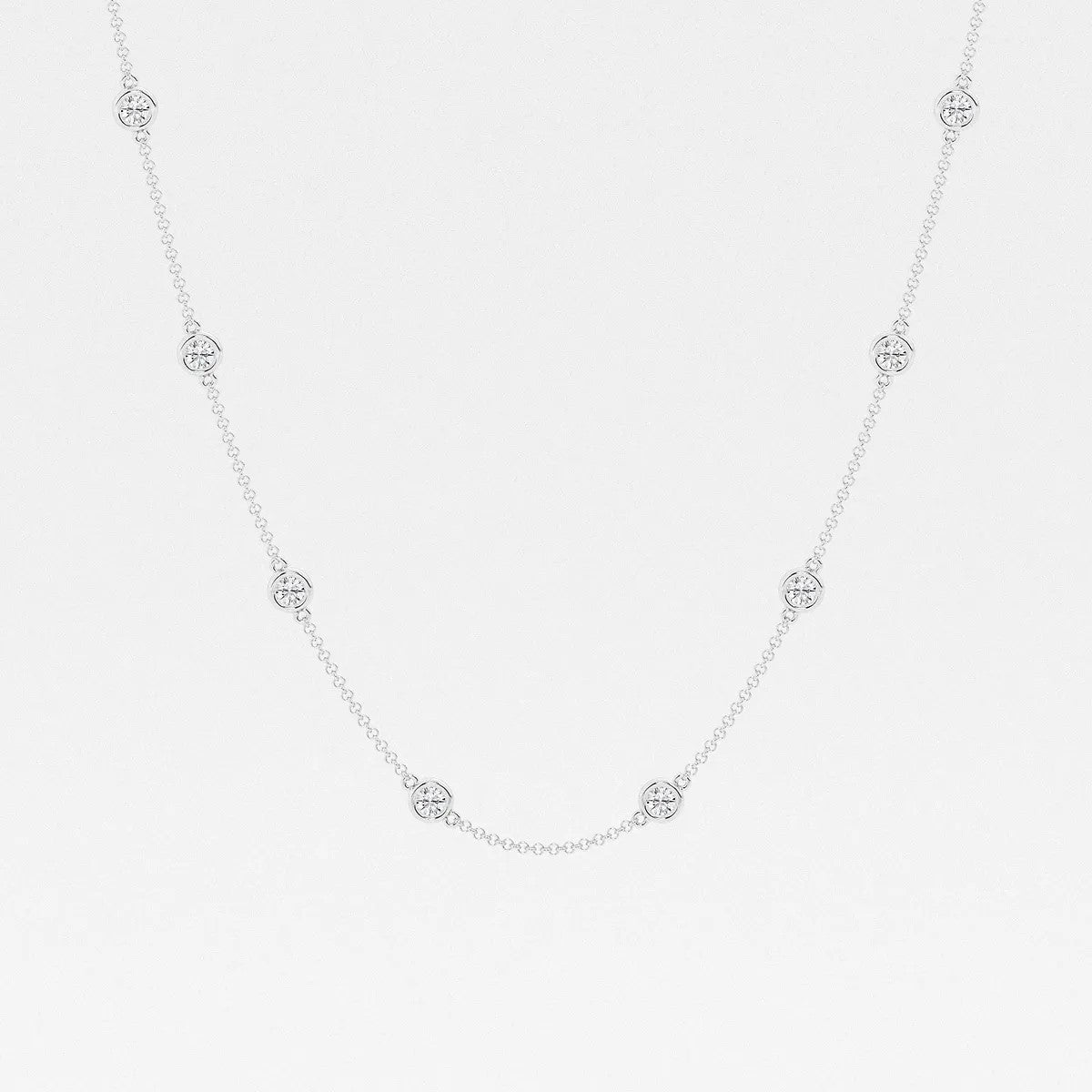 1.50ct Lab Grown Diamonds By The Yard Necklace in 14k Gold
