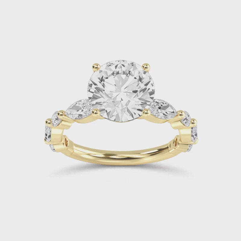The Lucia 2.78ctw Round cut Lab Grown Diamond Engagement Ring