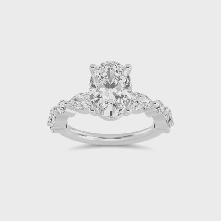The Lucia 2.78ctw Oval cut Lab Grown Diamond Engagement Ring