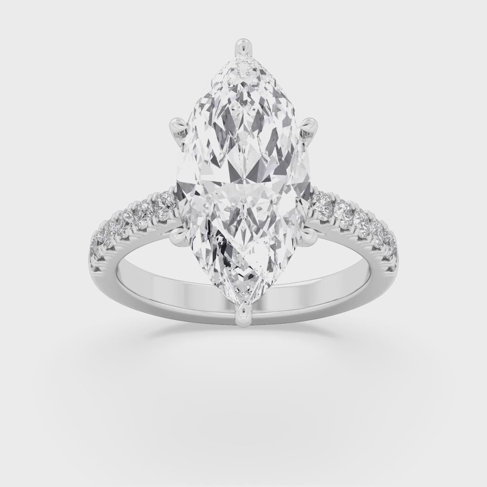 The Amelia 5.55ctw Marquise cut Lab Grown Diamond Engagement Ring