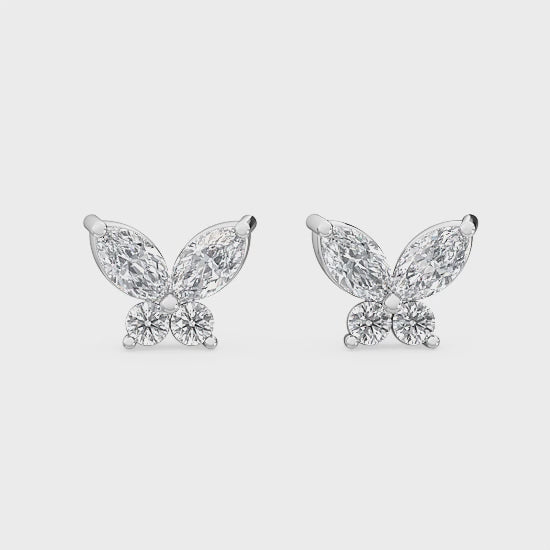0.65ct Lab Grown Diamond Marquise Butterfly Earrings