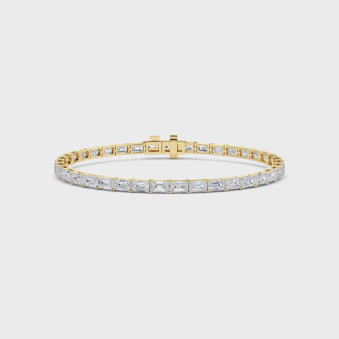 7.00ct Lab Grown Diamond Emerald cut East-West Tennis Bracelet