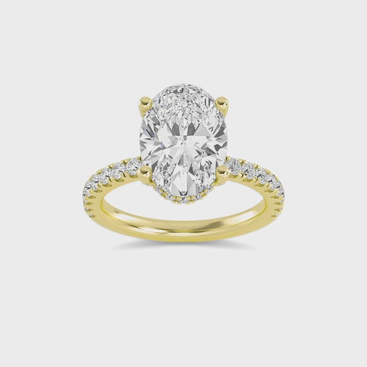 The Natasha 3.70ctw Oval cut Lab Grown Diamond Hidden Halo Engagement Ring