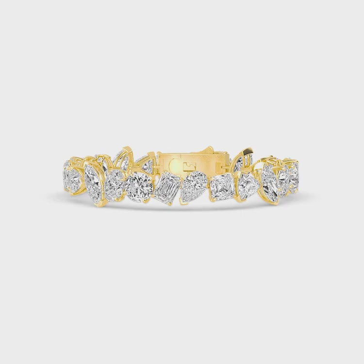 29.00ct Multishape Lab Grown Diamond Exceptional Tennis Bracelet