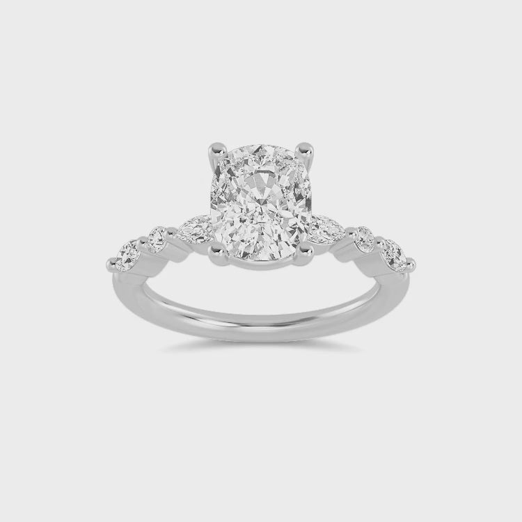 The Lucia 1.30ctw Cushion cut Lab Grown Diamond Engagement Ring