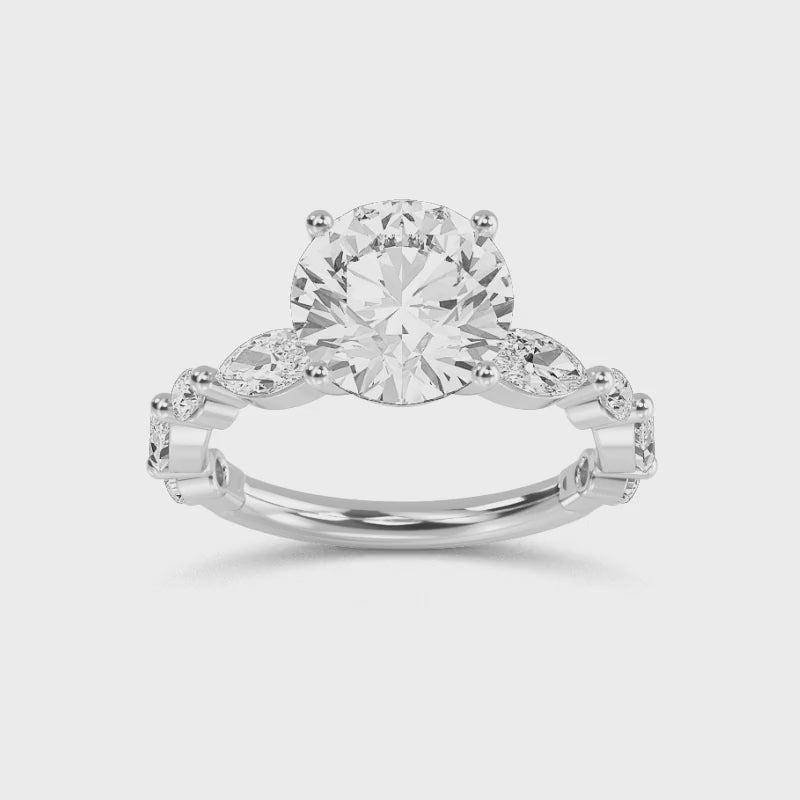 The Lucia 2.78ctw Round cut Lab Grown Diamond Engagement Ring