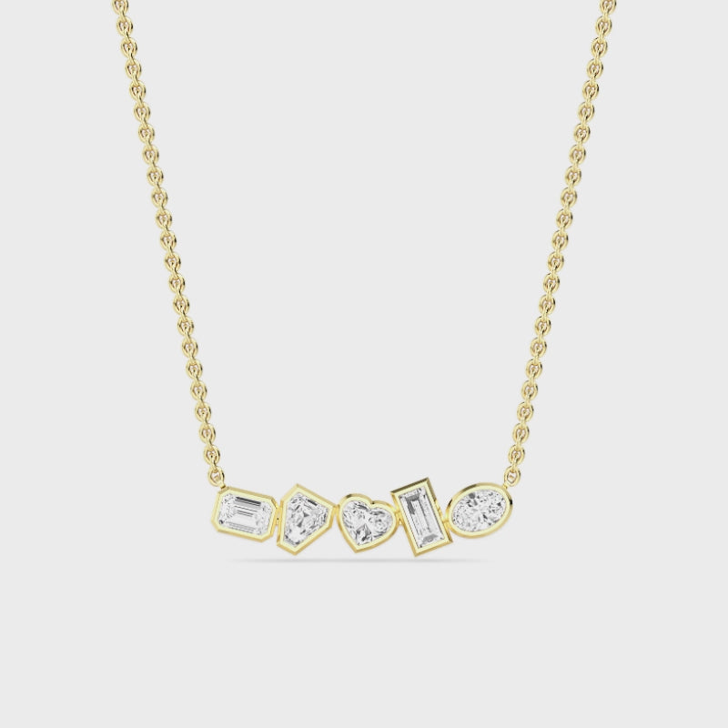 1.20ct Multishape Lab Grown Diamond Bezel Necklace