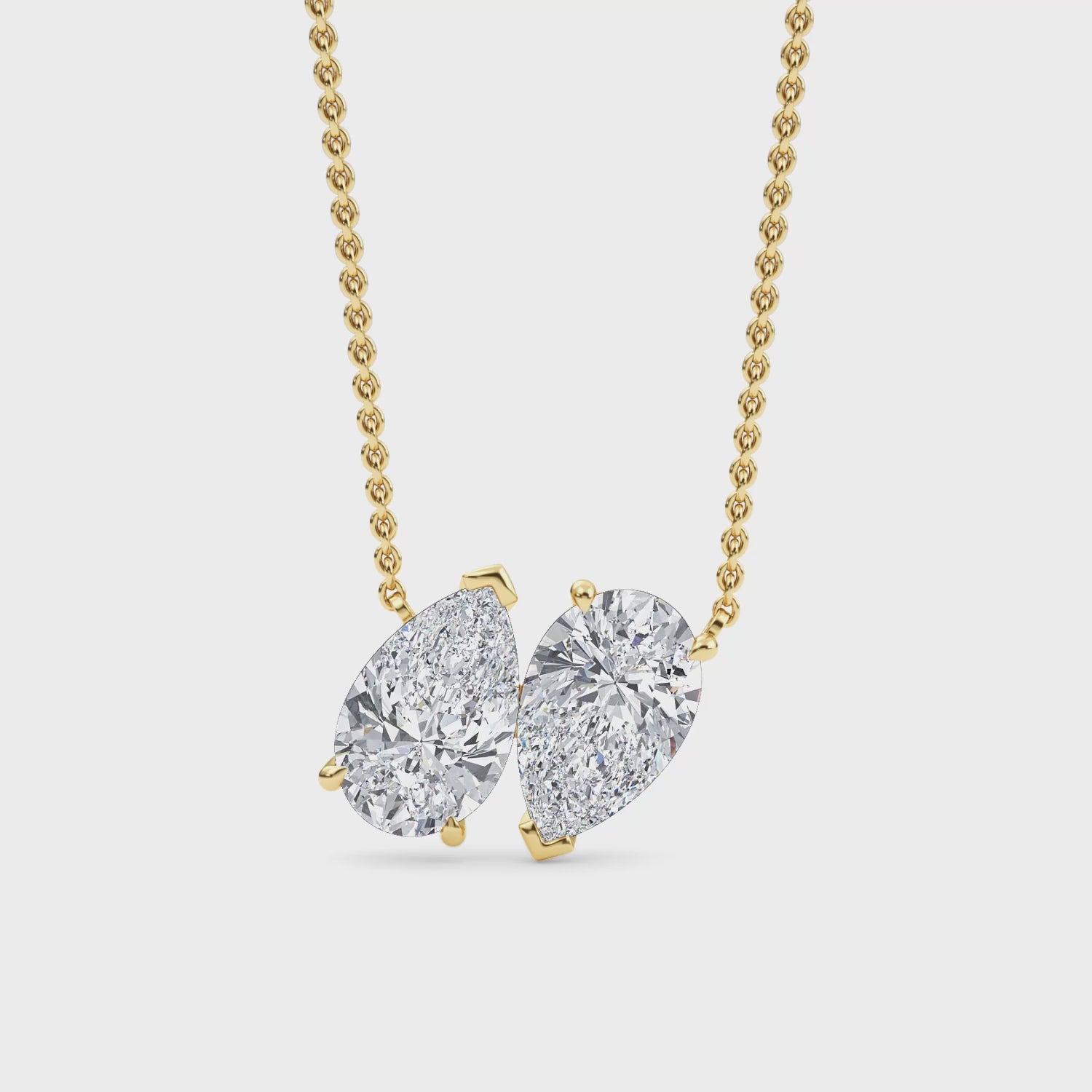 4.00ctw Lab Grown Diamond Toi et Moi Pear Necklace