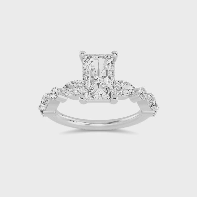 The Lucia 2.78ctw Emerald cut Lab Grown Diamond Engagemnt Ring