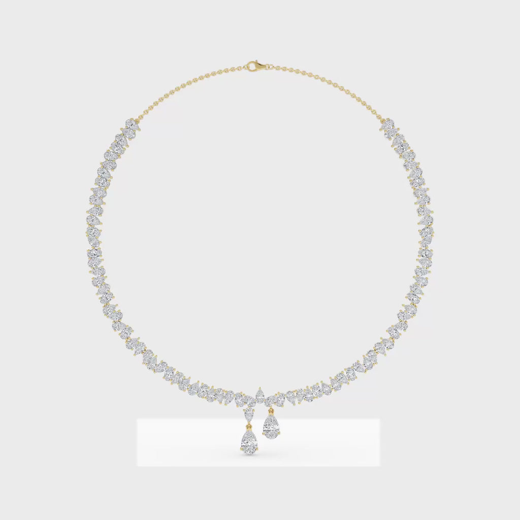 16.25ct Multishape Cluster Lab Grown Diamond Exceptional Necklace