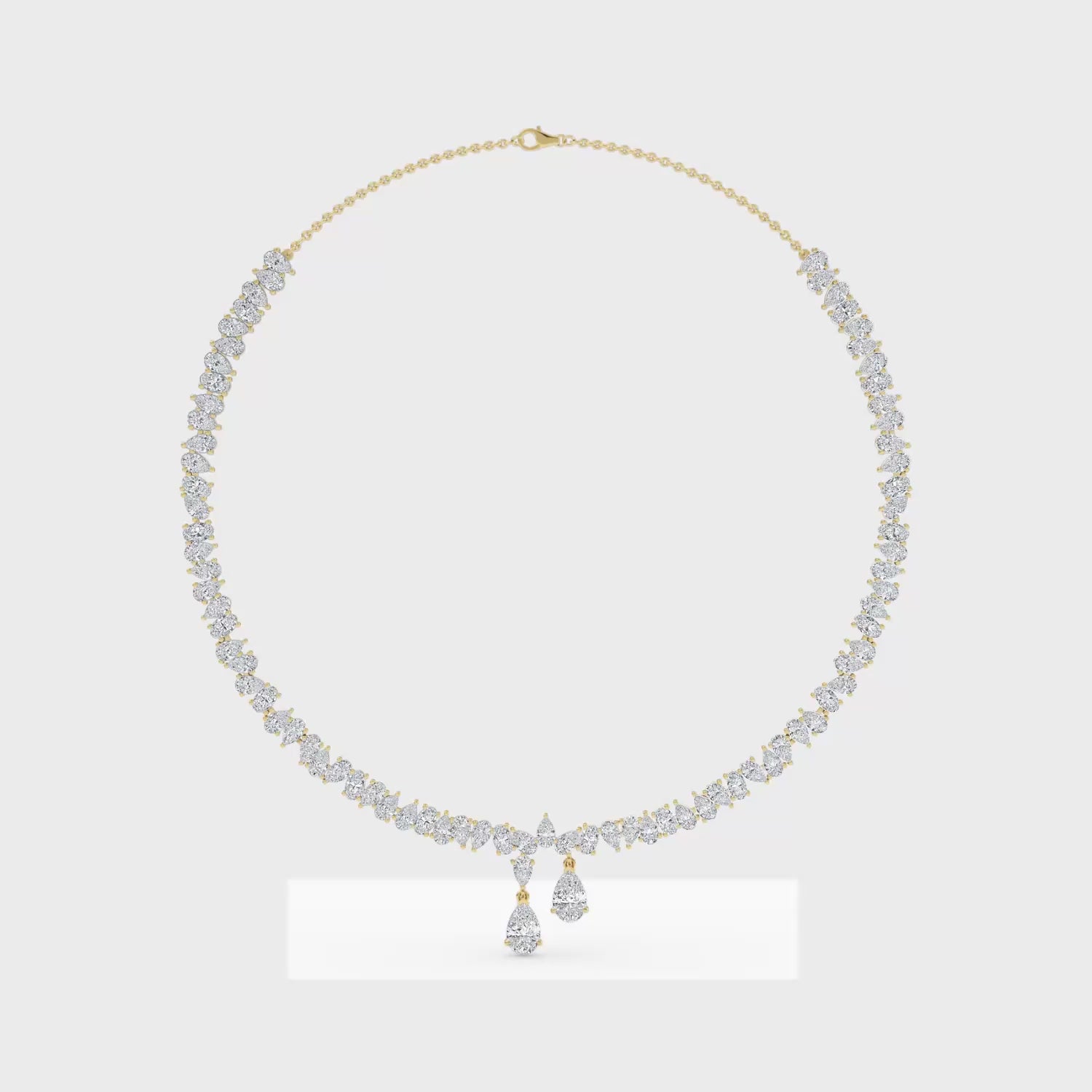 16.25ct Multishape Cluster Lab Grown Diamond Exceptional Necklace