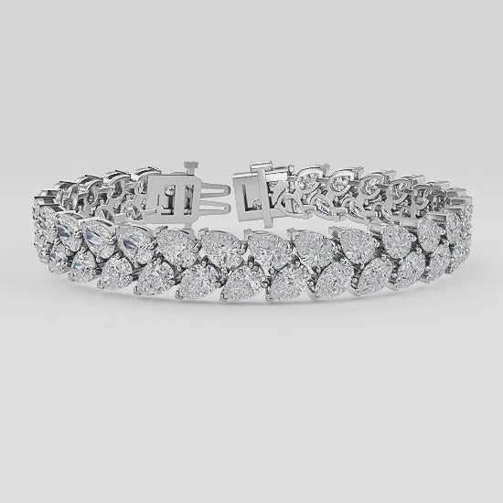 20.00ct Pear Lab Grown Diamond Exceptional Tennis Bracelet