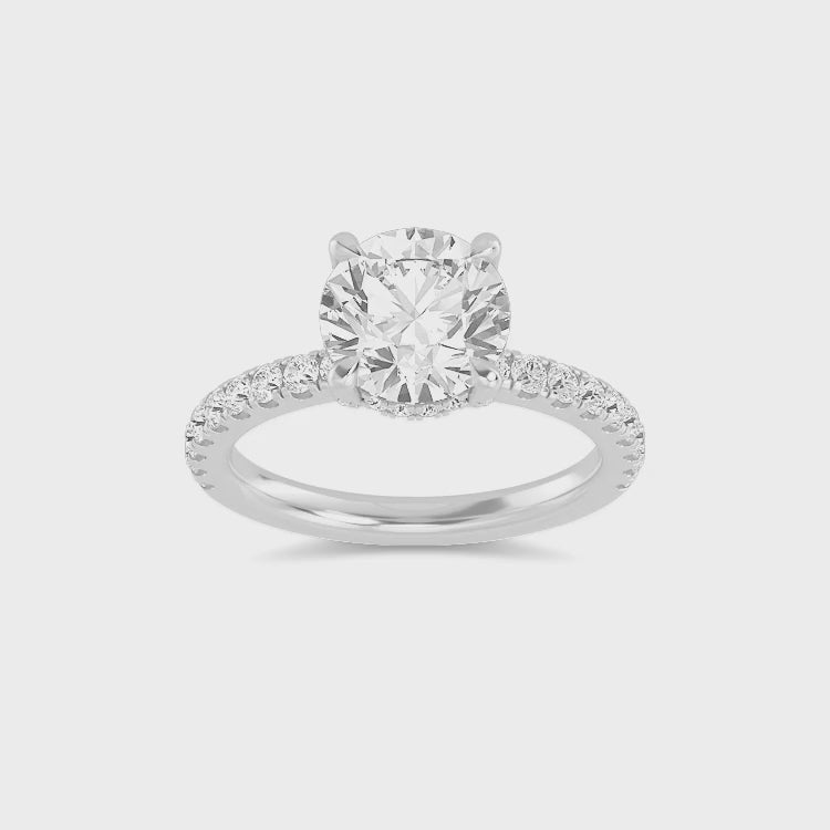 The Natasha 2.70ctw Round cut Lab Grown Diamond Hidden Halo Engagement Ring