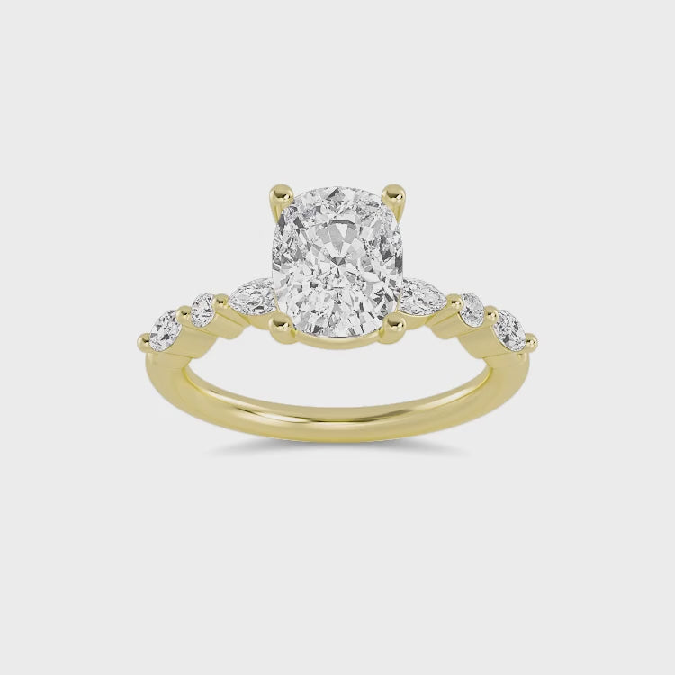 The Lucia 1.30ctw Cushion cut Lab Grown Diamond Engagement Ring