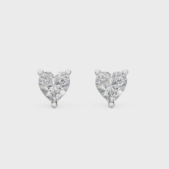 1.00ct Heart Shape Lab Grown Diamond Earrings