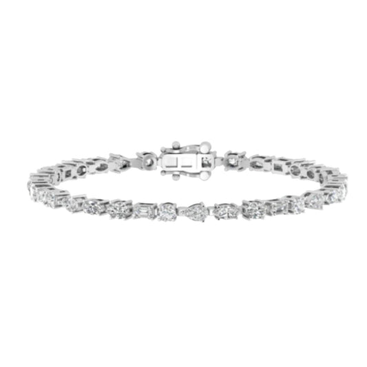 7ct Lab Grown Diamond Multishape Tennis Bracelet