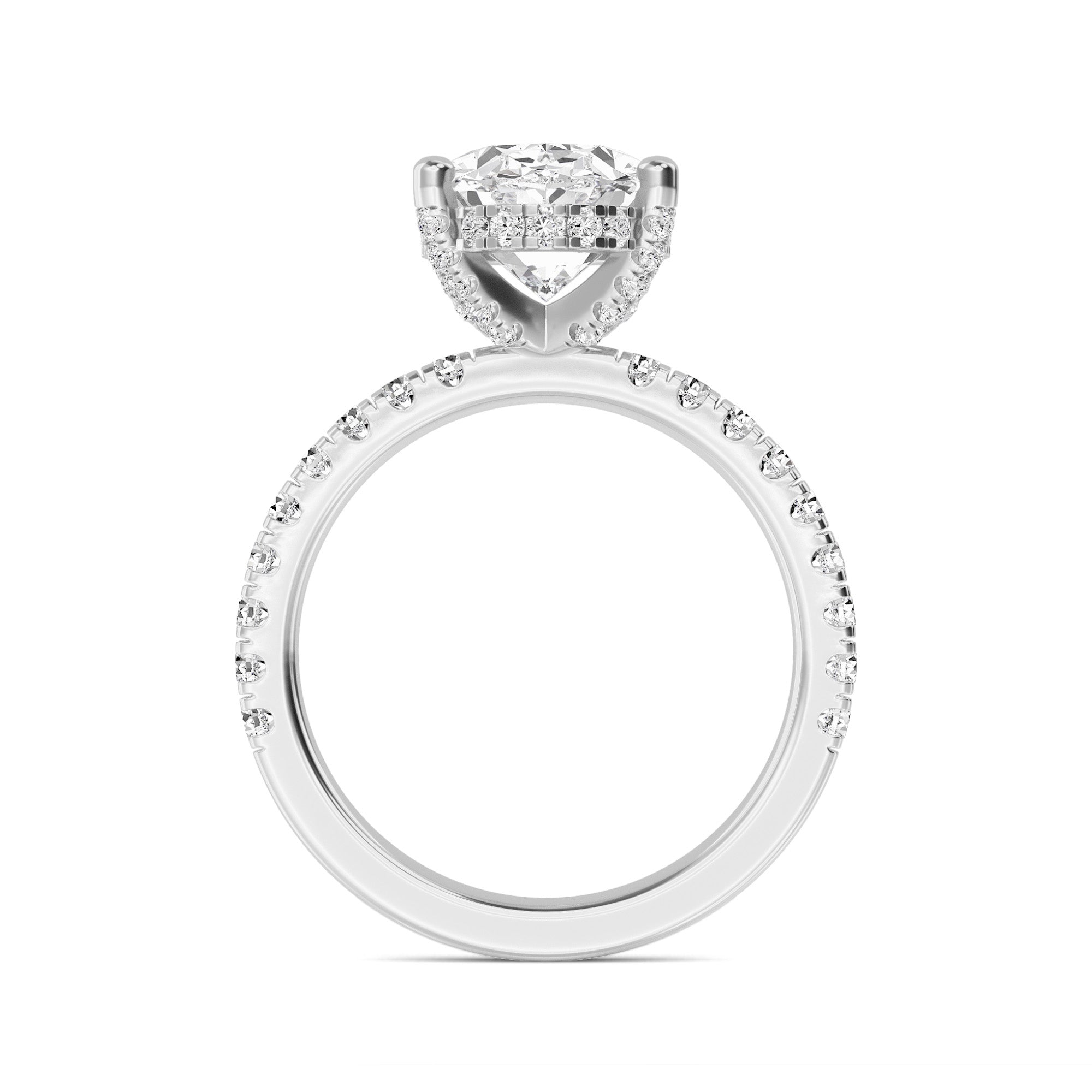 The Natasha 3.70ctw Oval cut Lab Grown Diamond Hidden Halo Engagement Ring
