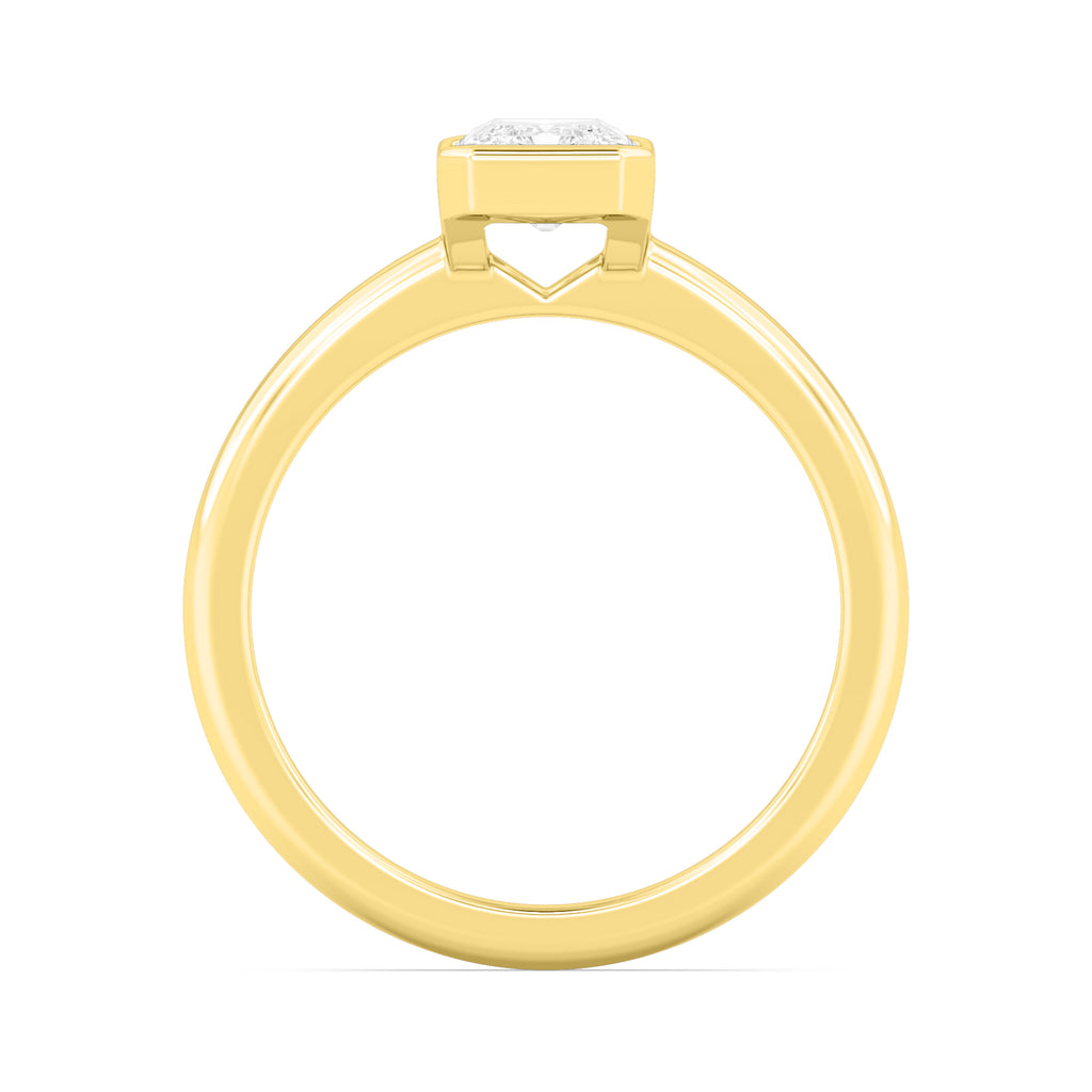 1.50ct Radiant cut Lab Grown Diamond Bezel Solitaire Engagement Ring