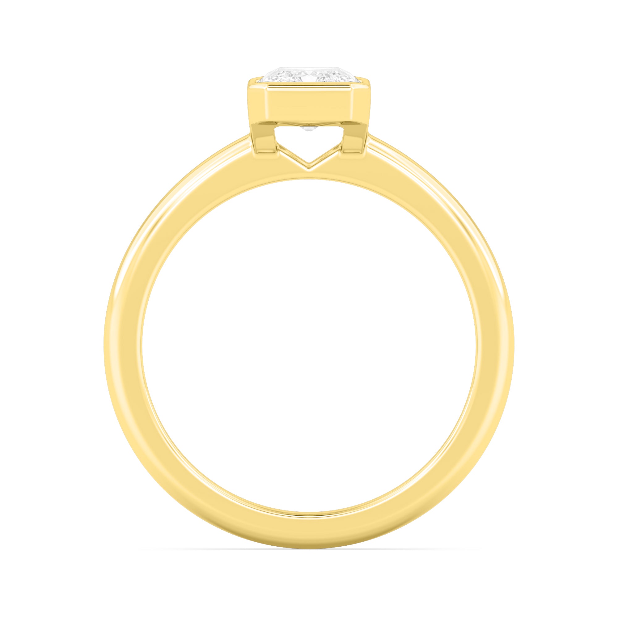 1.50ct Radiant cut Lab Grown Diamond Bezel Solitaire Engagement Ring