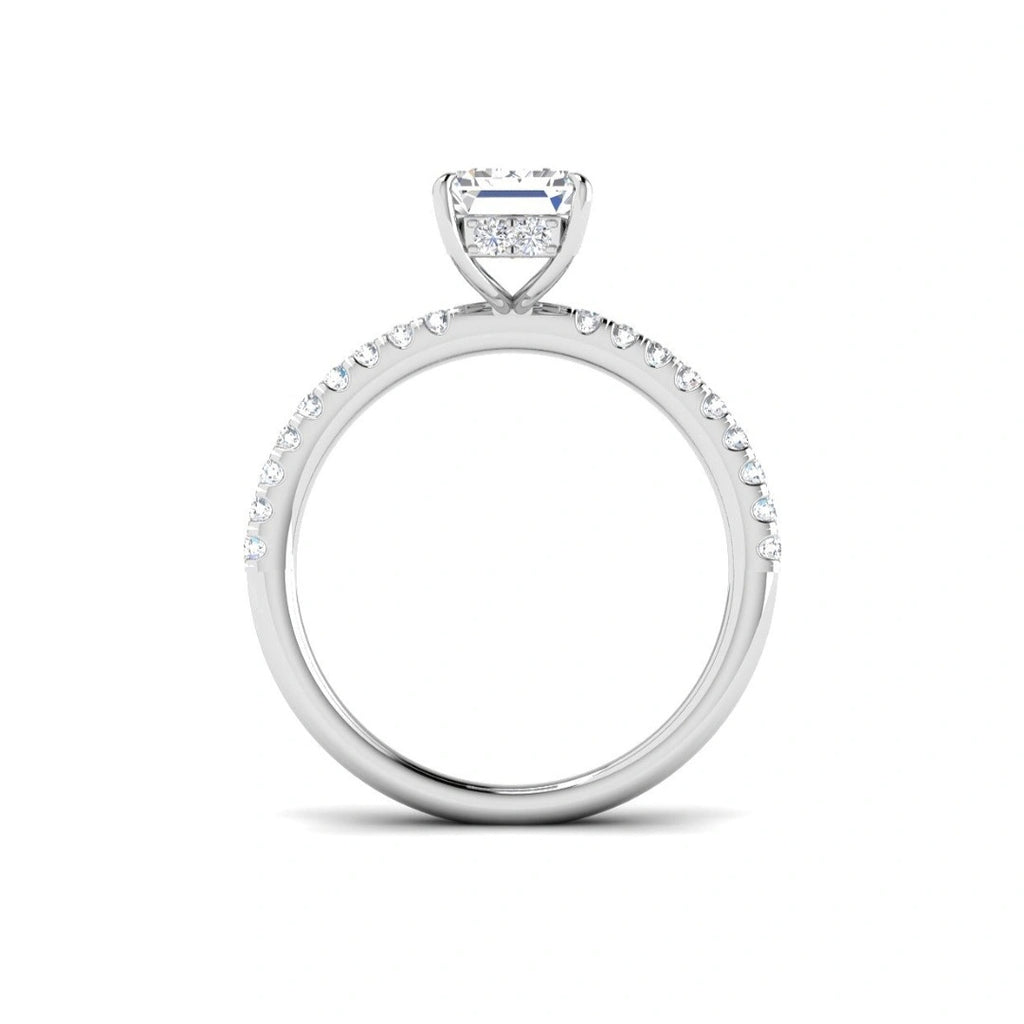 The Victoria 2.35ctw Radiant cut Lab Grown Diamond Hidden Halo Engagement Ring