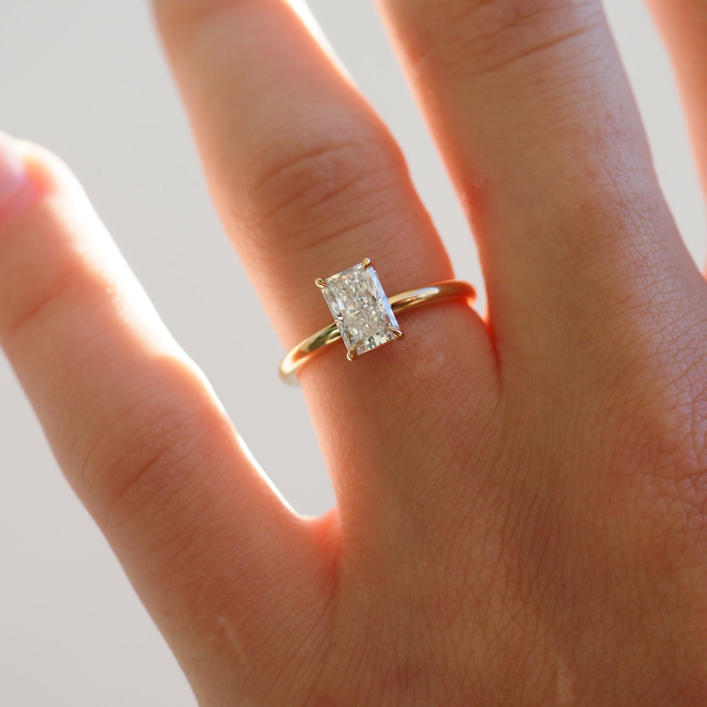 The Emma 2.00ct Radiant cut Lab Grown Diamond Solitaire Engagement Ring