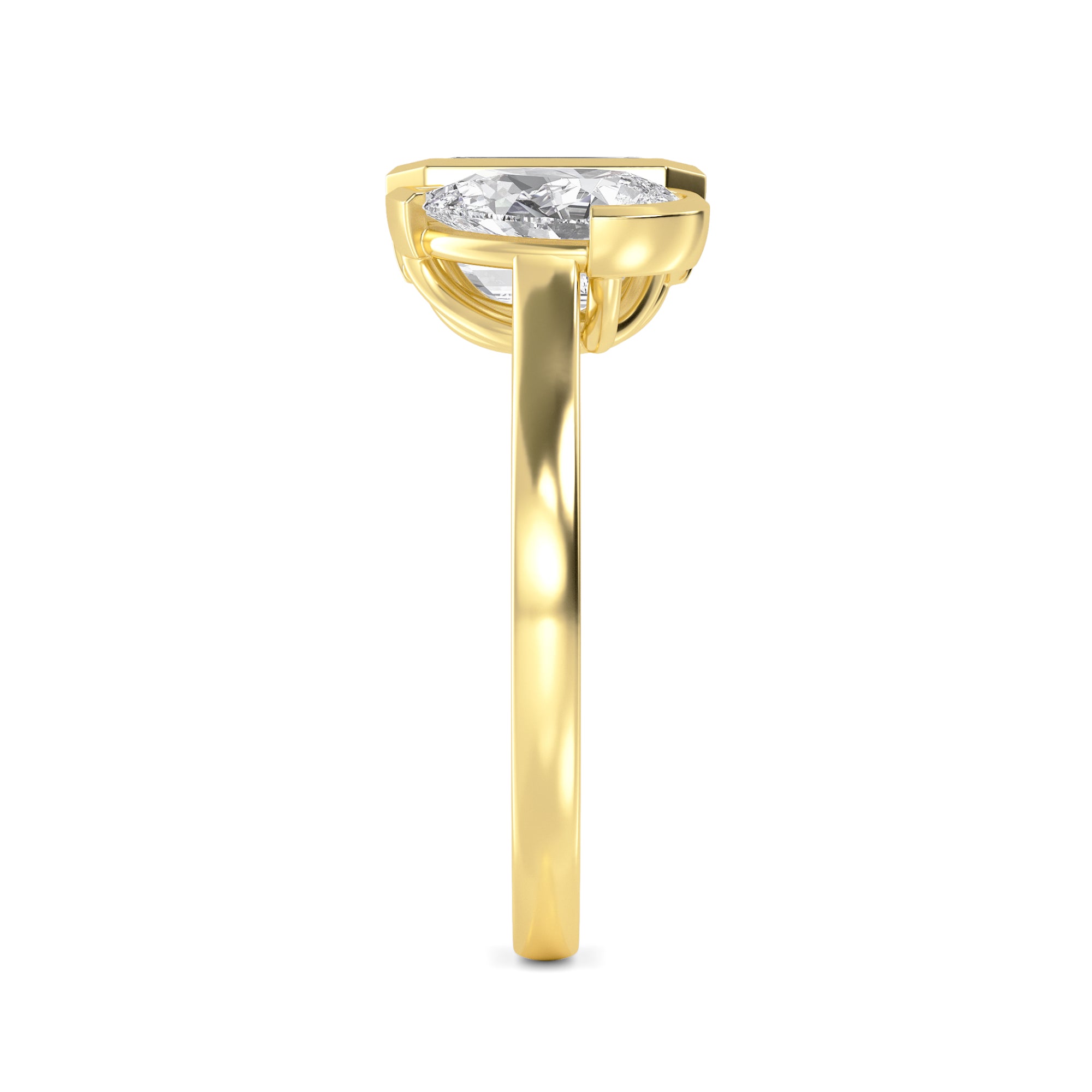 4.00ctw Emerald cut and Pear Lab Grown Diamond Toi et Moi Engagement Ring