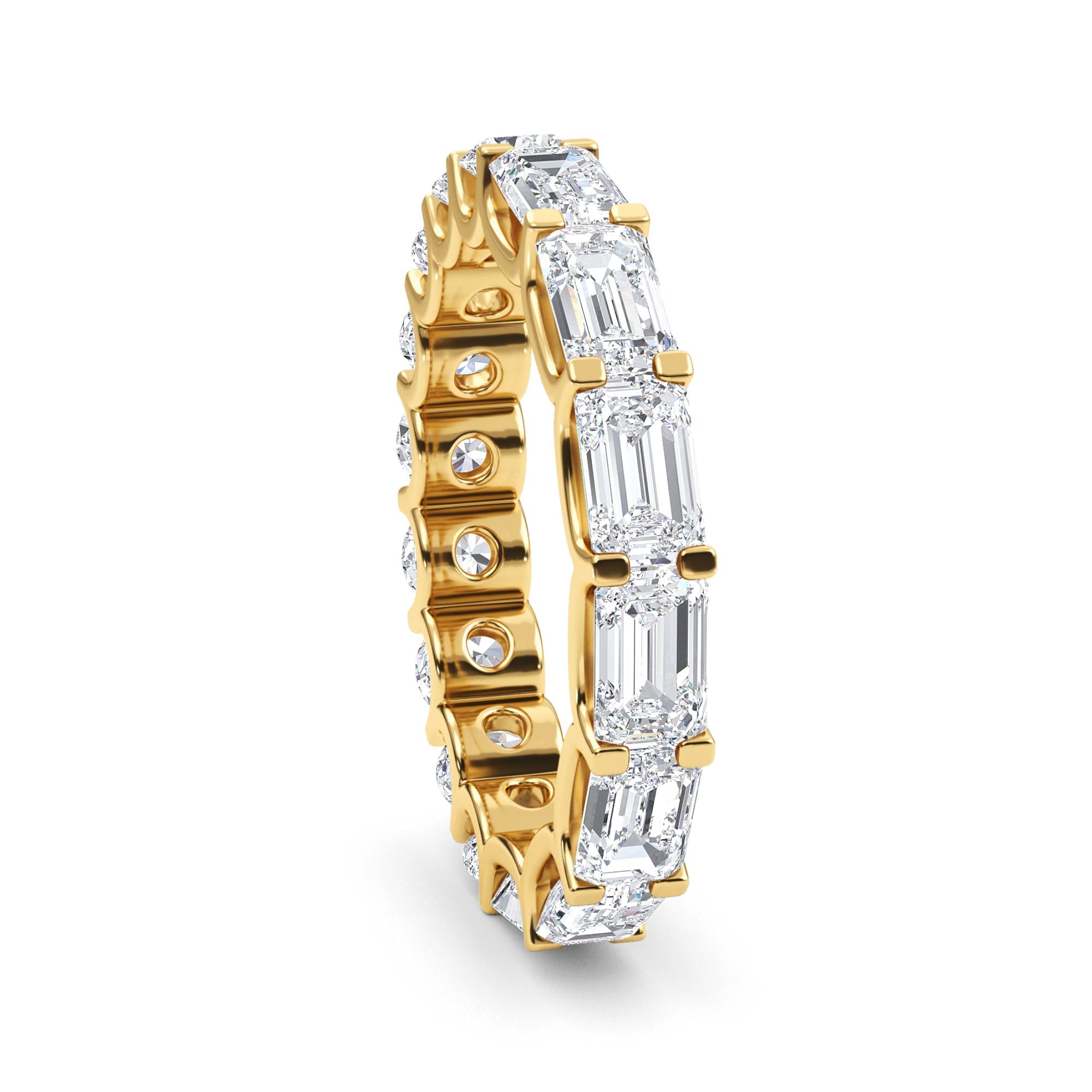 2.76ct Emerald and Round cut Half and Half Full Eternity Ring