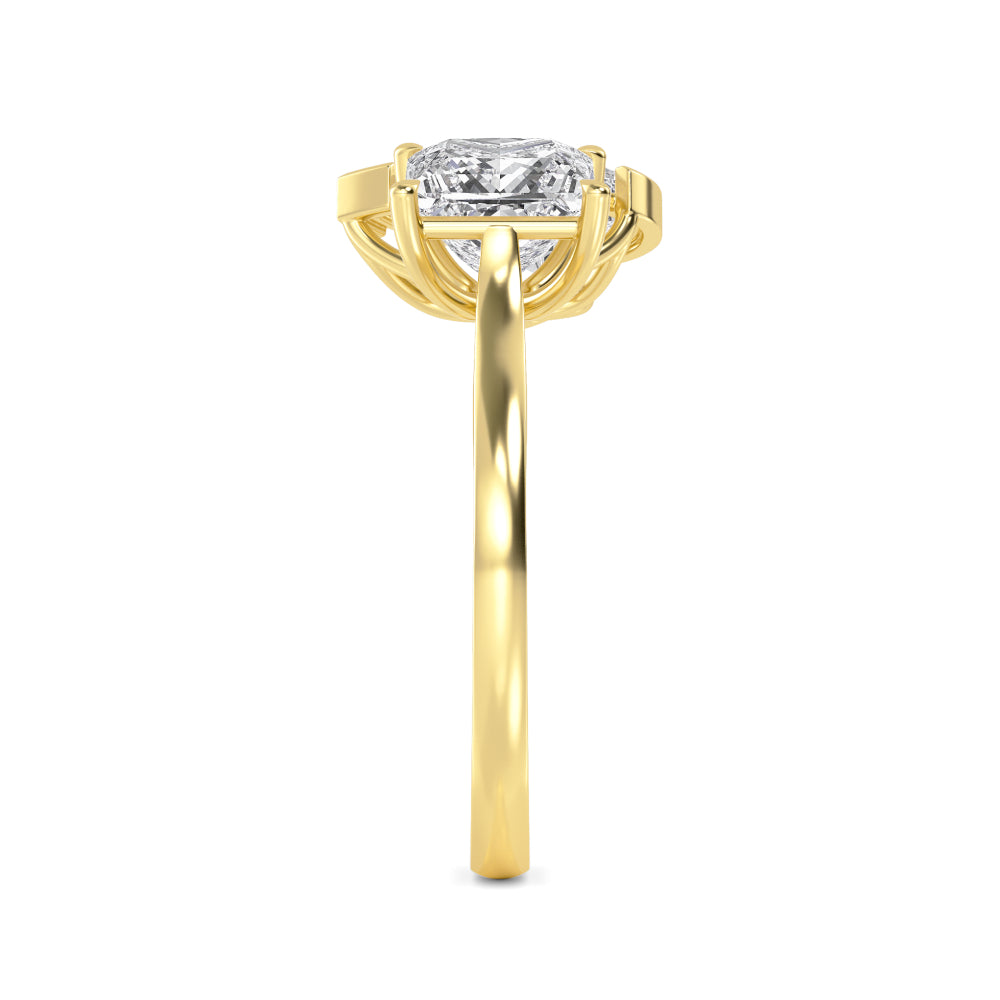 4.00ctw Princess and Pear cut Lab Grown Diamond Toi et Moi Engagement Ring