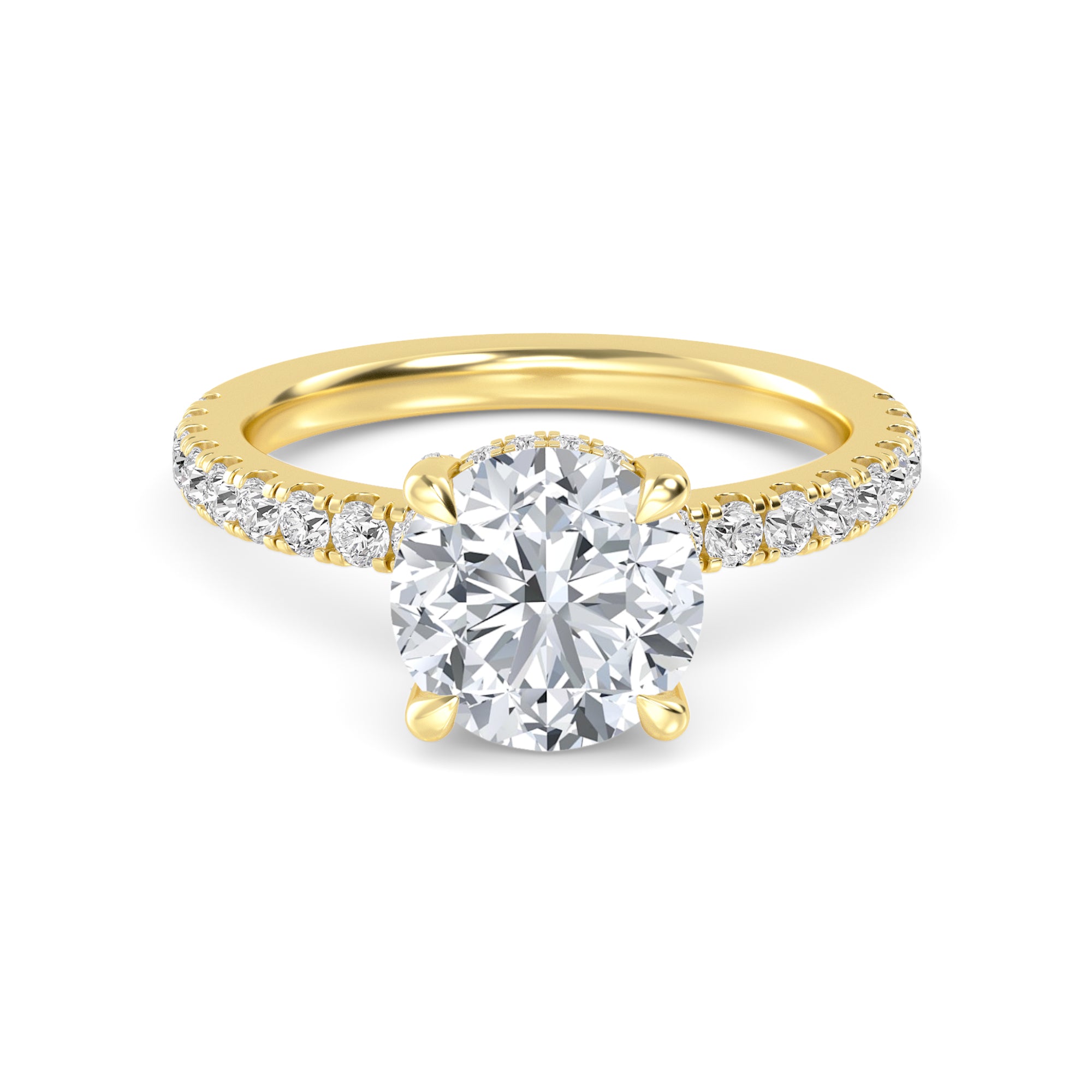 The Natasha 2.70ctw Round cut Lab Grown Diamond Hidden Halo Engagement Ring