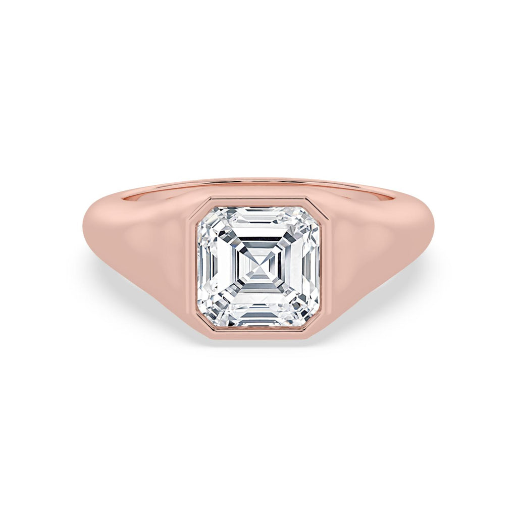 3.00ct Asscher cut Lab Grown Diamond Signet Ring