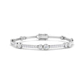 2.00ct Lab Grown Diamond Round Bezel Accent Tennis Bracelet in 9k Gold