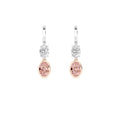 6.34ct Oval Pink and White Lab Grown Diamond Exceptional Drop Earrings