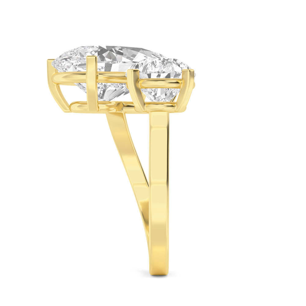 4.00ctw Double Pear cut Lab Grown Diamond Toi et Moi Engagement Ring