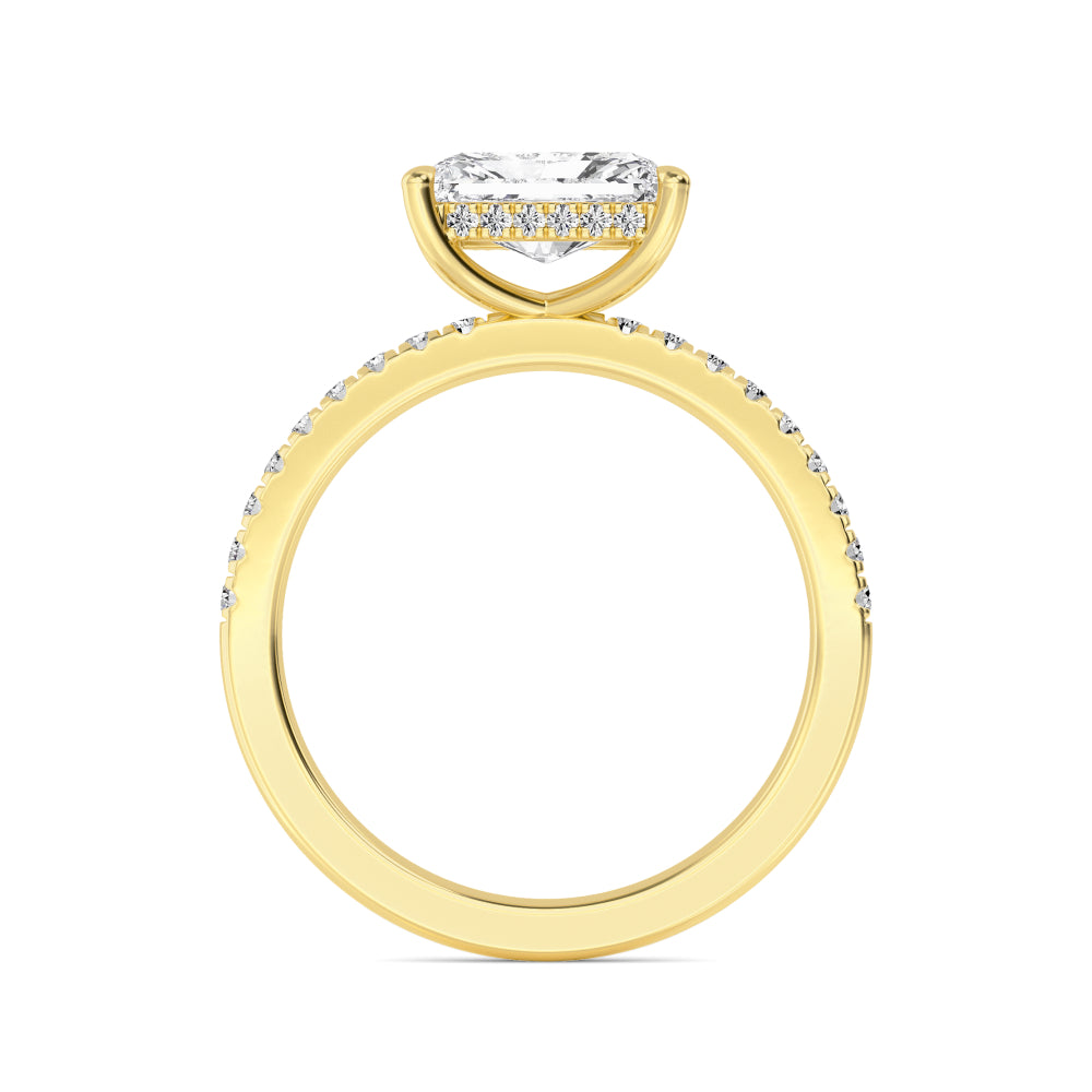 The Amanda 2.28ctw Radiant cut Lab Grown Diamond East-West Hidden Halo Engagement Ring