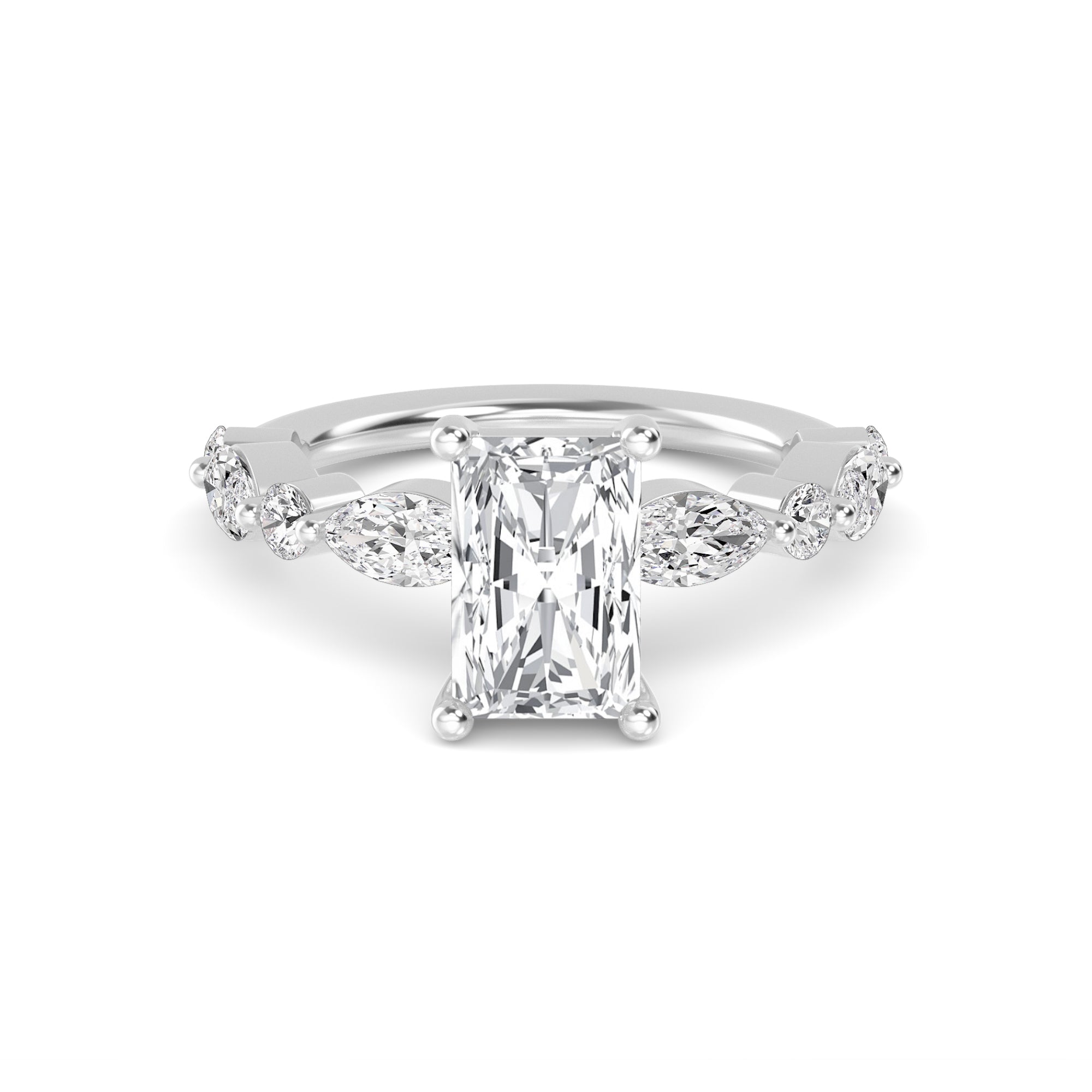The Lucia 2.78ctw Emerald cut Lab Grown Diamond Engagemnt Ring
