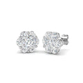 1.98ct Lab Grown Diamond Round Illusion Earrings in 9k Gold