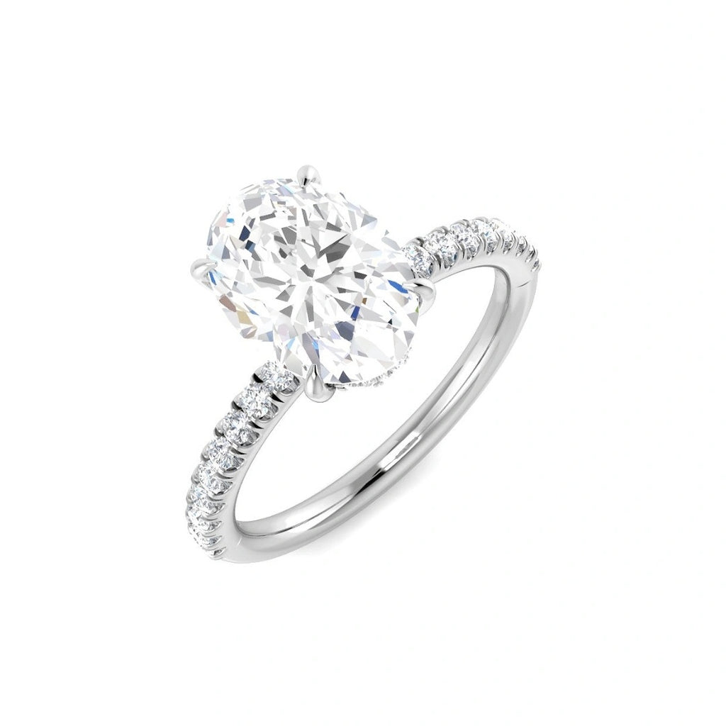 The Victoria 2.35ctw Oval cut Lab Grown Diamond Hidden Halo Engagement Ring