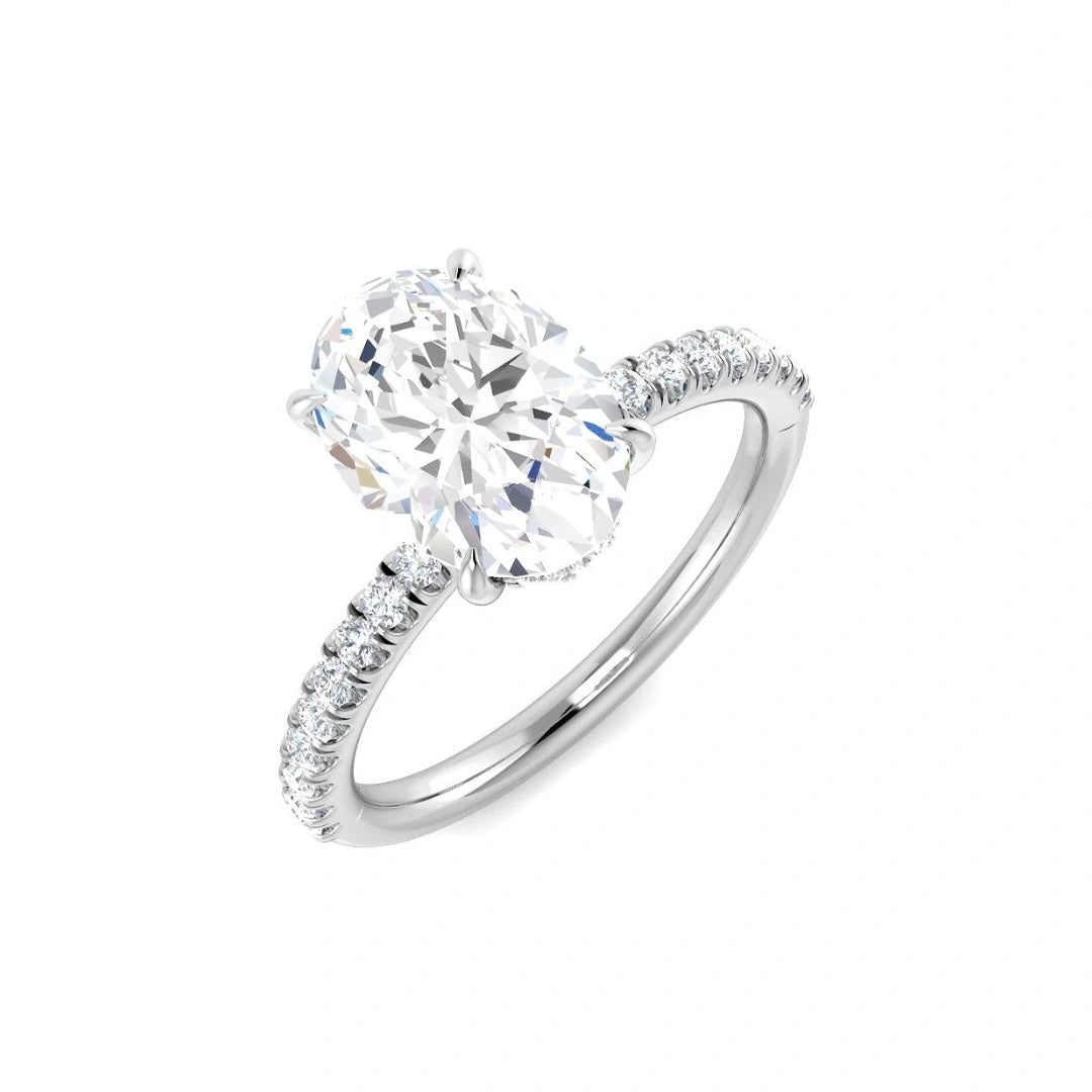 The Victoria 2.35ctw Oval cut Lab Grown Diamond Hidden Halo Engagement Ring