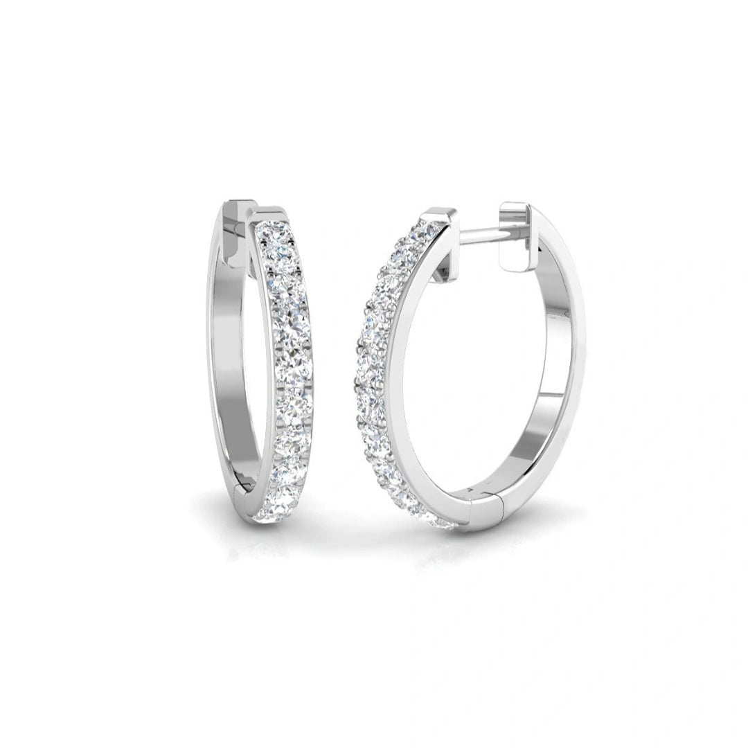 0.50ct 17.50mm Lab Grown Diamond Hoop Earrings in 9k Gold