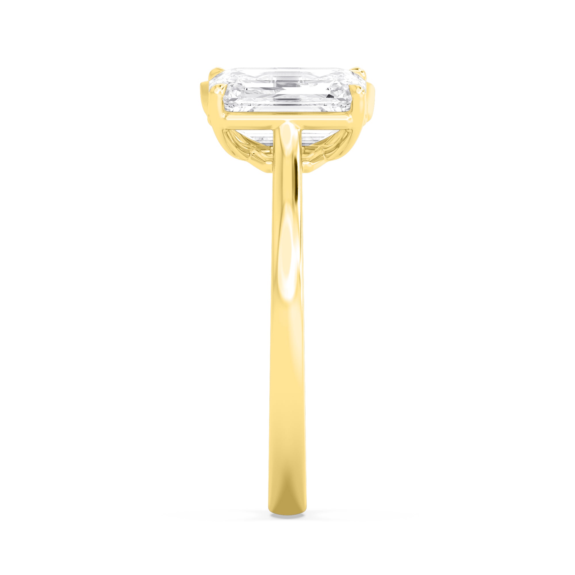 3.00ctw Emerald cut and Pear Lab Grown Diamond Toi et Moi Engagement Ring