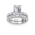 4.97ctw Emerald cut Lab Grown Diamond Exceptional Engagement and Emerald cut Wedding Ring Set