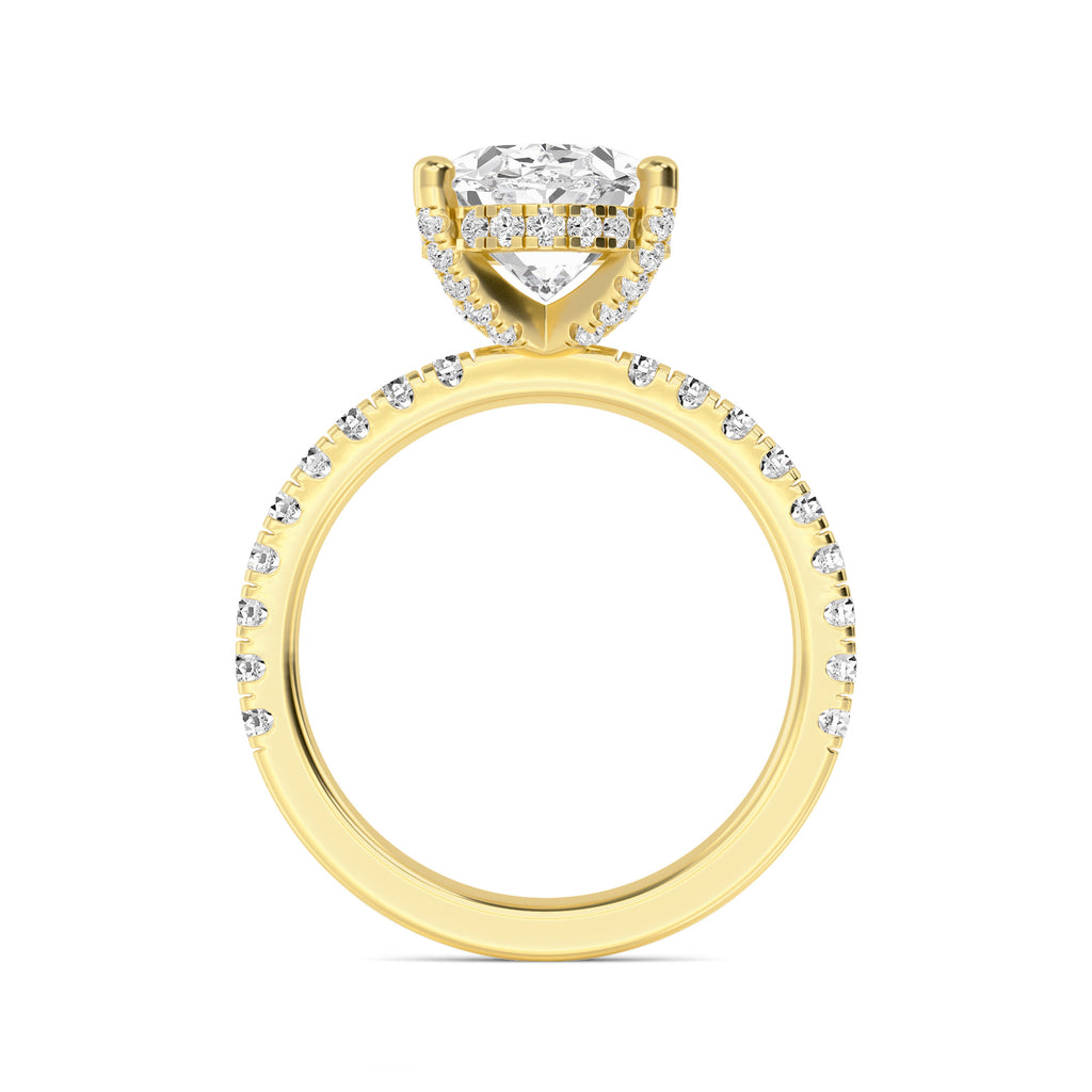 The Natasha 3.70ctw Oval cut Lab Grown Diamond Hidden Halo Engagement Ring
