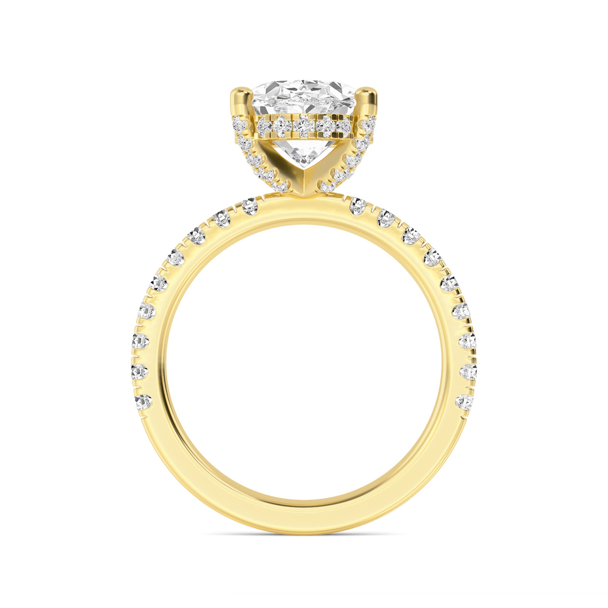 The Natasha 3.70ctw Oval cut Lab Grown Diamond Hidden Halo Engagement Ring