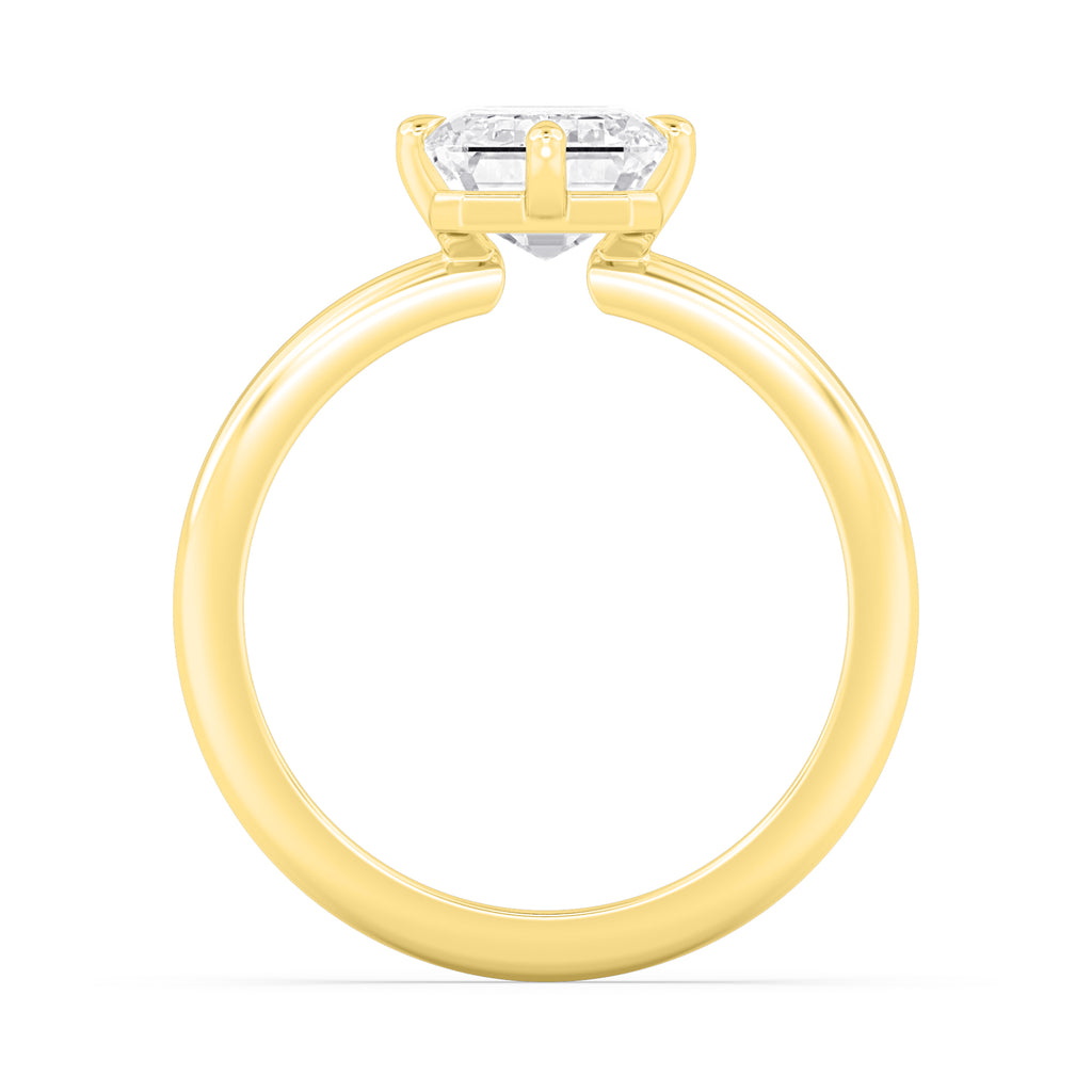 3.00ct Emerald cut Lab Grown Diamond Solitaire Compass Engagement Ring