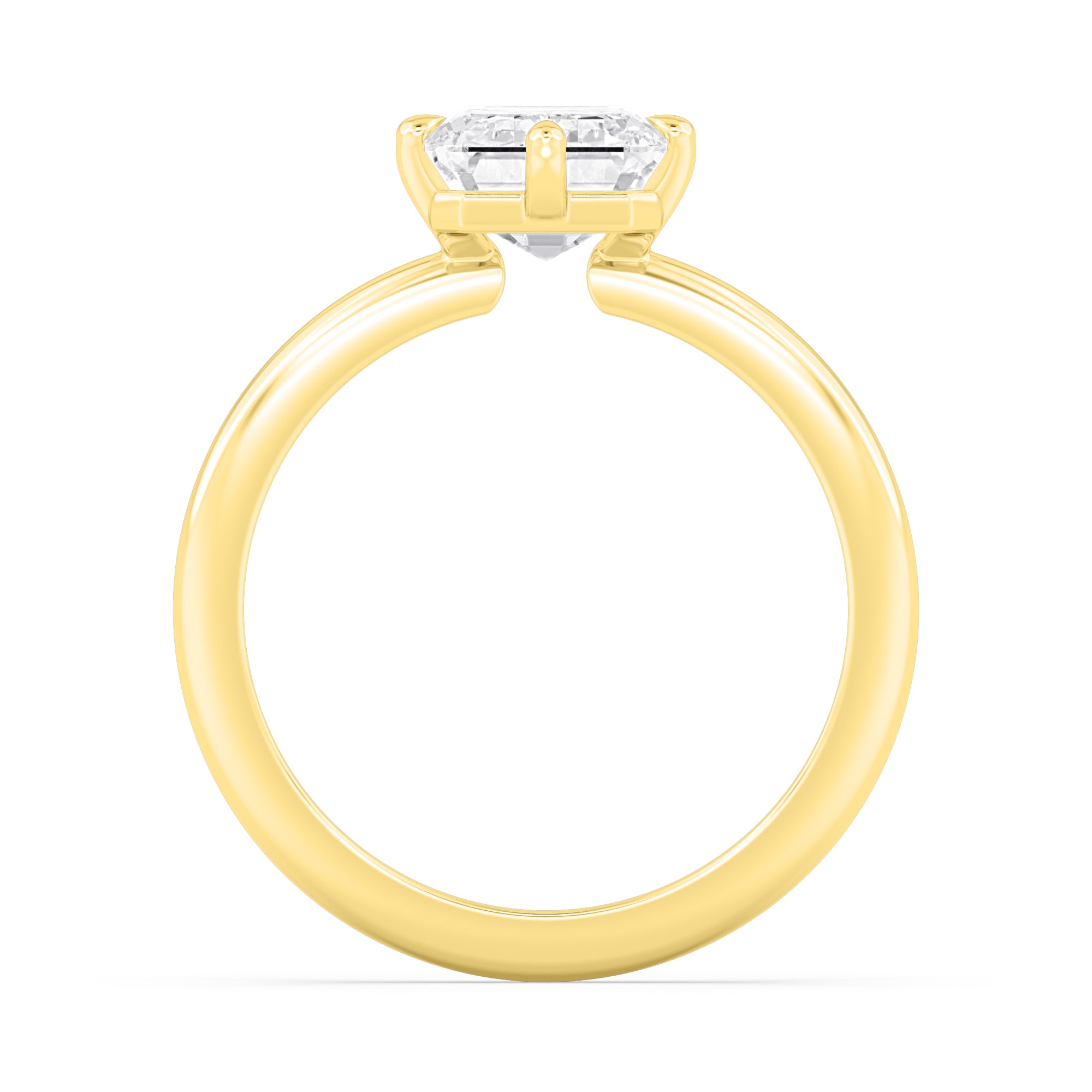 3.00ct Emerald cut Lab Grown Diamond Solitaire Compass Engagement Ring