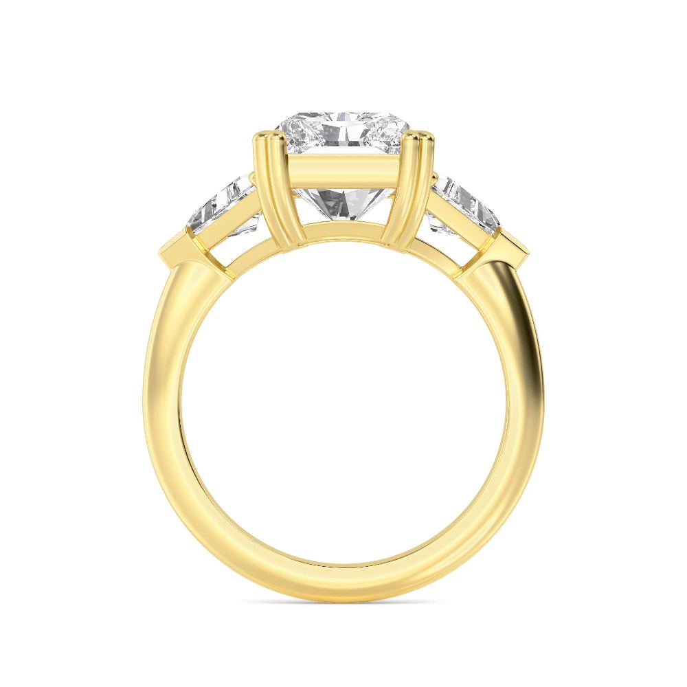 5.80ctw Radiant and Trilliant cut Lab Grown Diamond Trilogy Engagement Ring