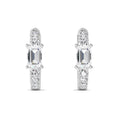 0.59ct Emerald cut Accent Lab Grown Diamond Hoop Earrings