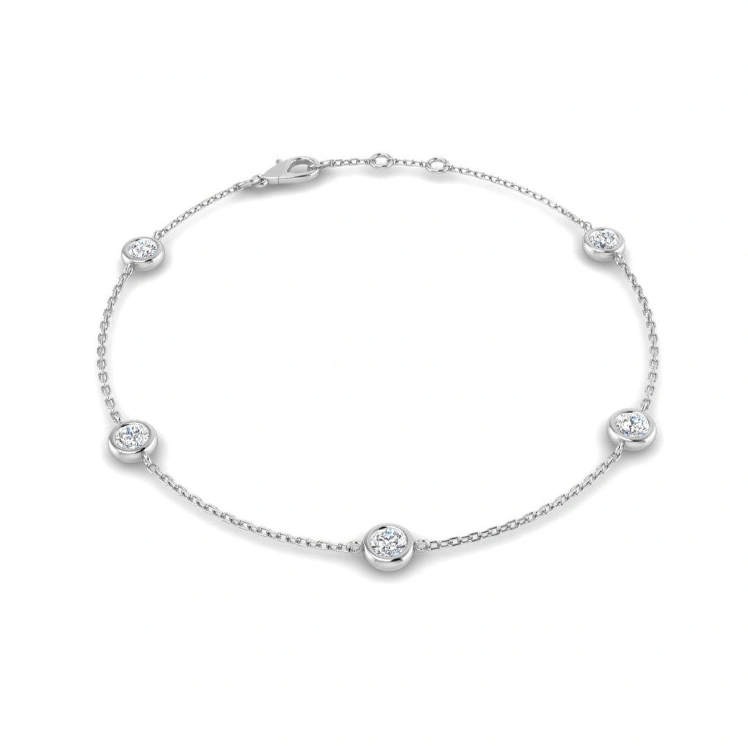 0.70ct Lab Grown Diamond Station Bracelet