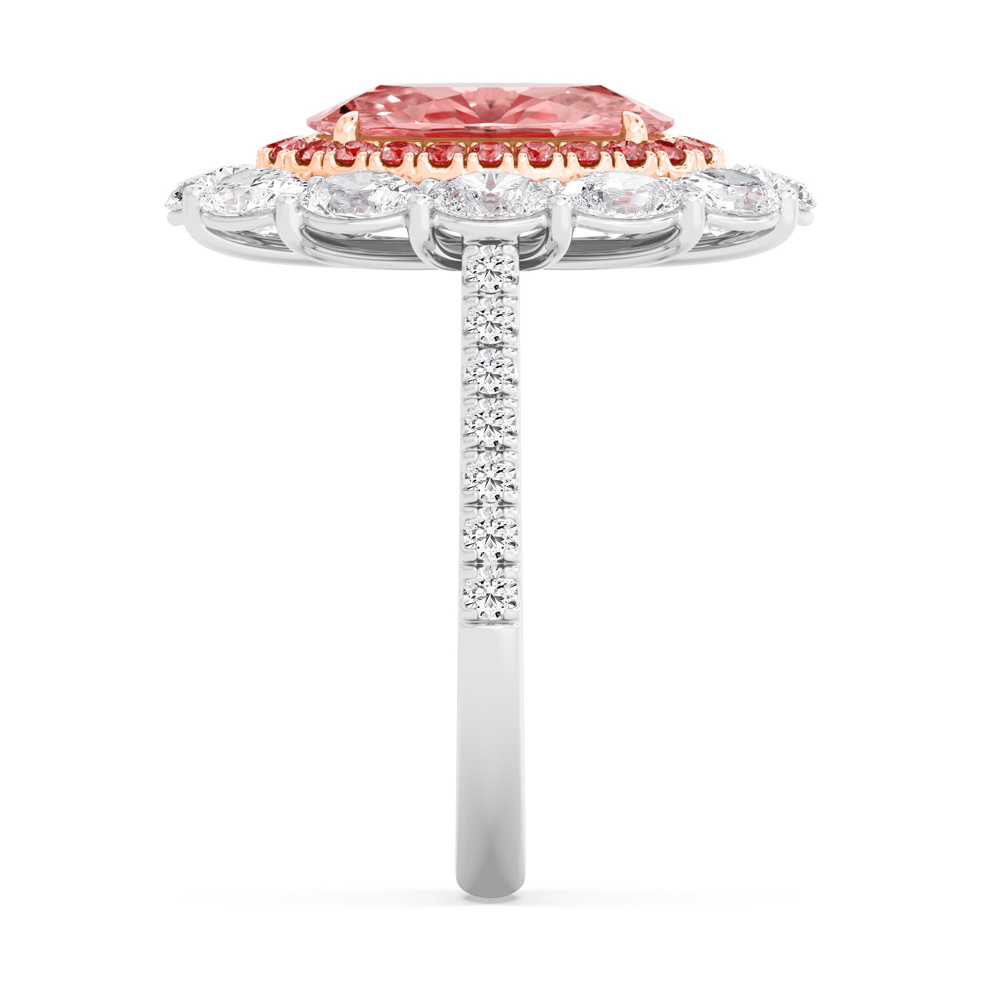 4.84ctw Oval cut Pink Lab Grown Diamond Exceptional Halo Engagement Ring