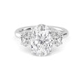 3.70ctw Oval cut Lab Grown Diamond Trilogy Engagement Ring